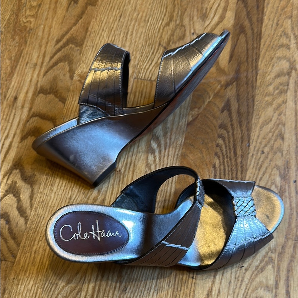 Cole Haan Women's Bronze Wedge Sandals